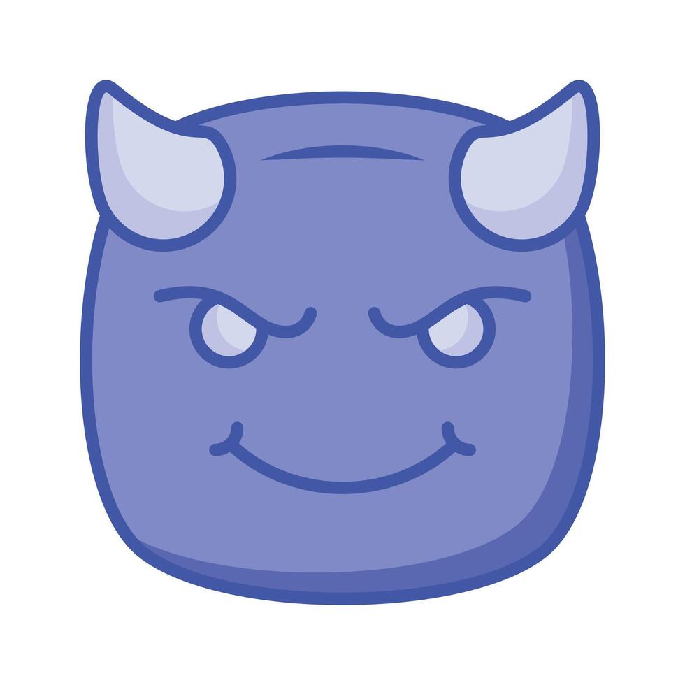 Scary devil with horns, customizable emoji icon in trendy style vector