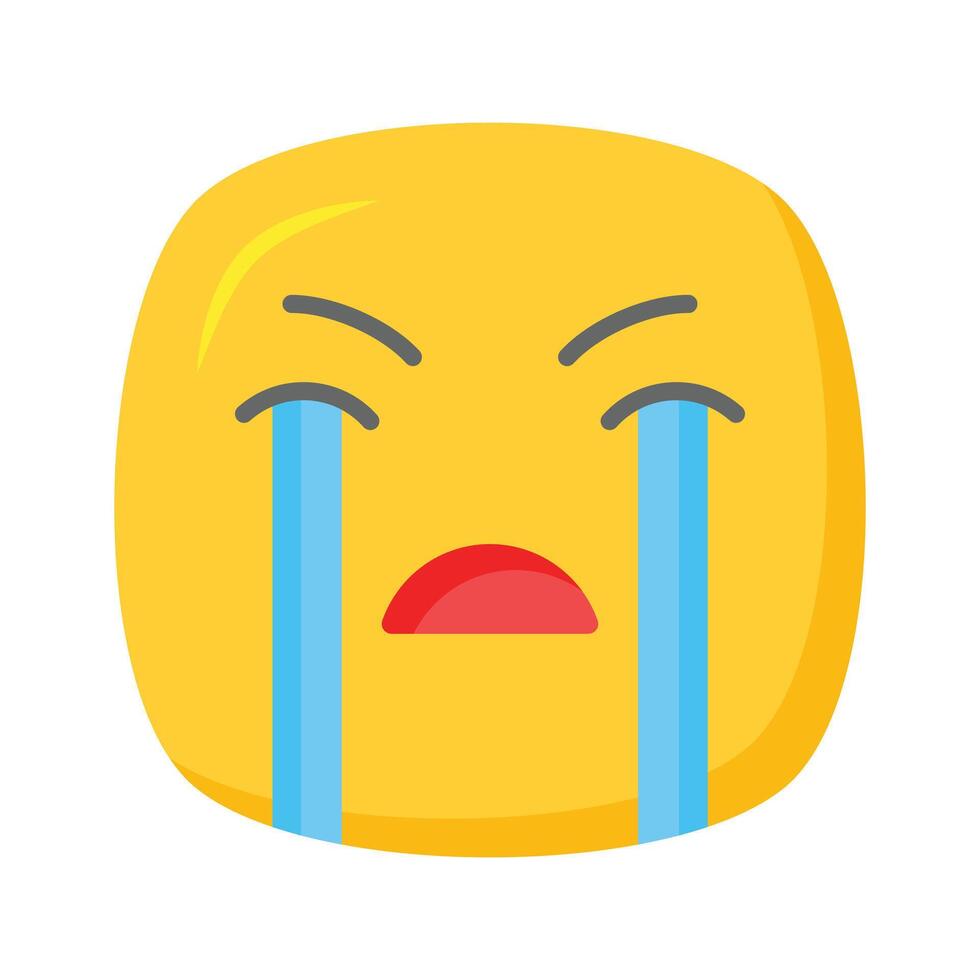 Get this amazing crying emoji design, customizable vector