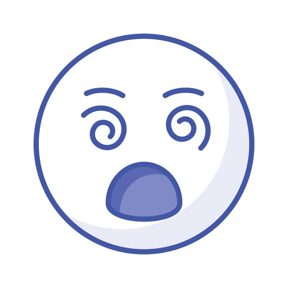 Dizzy emoji icon, dizziness expression design vector