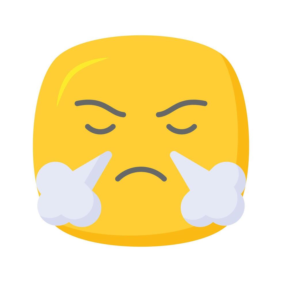 Have a look at this creative icon of frustrated emoji, trendy style vector
