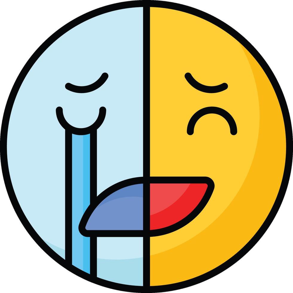 Happy sad feelings emoji icon, ready to use design vector