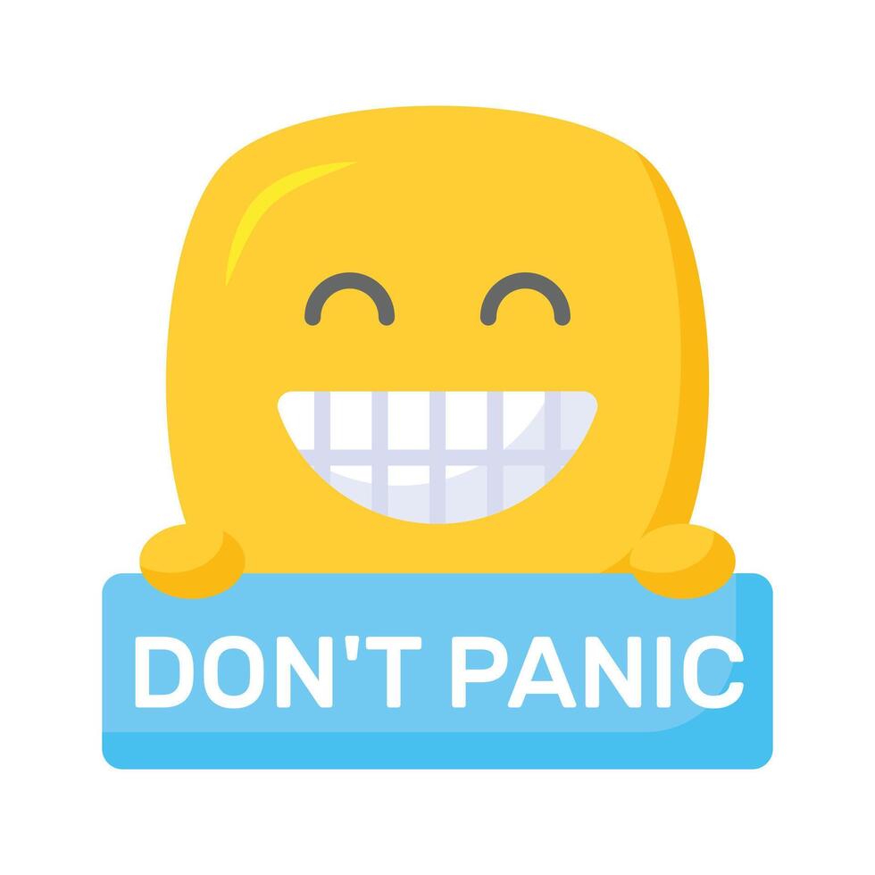 Dont panic emoji design, customizable flat style vector