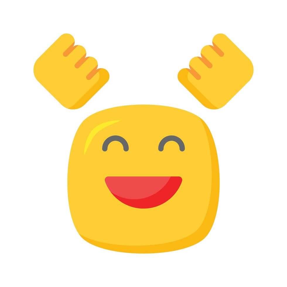 Enthusiastic emoji icon, happy face design vector
