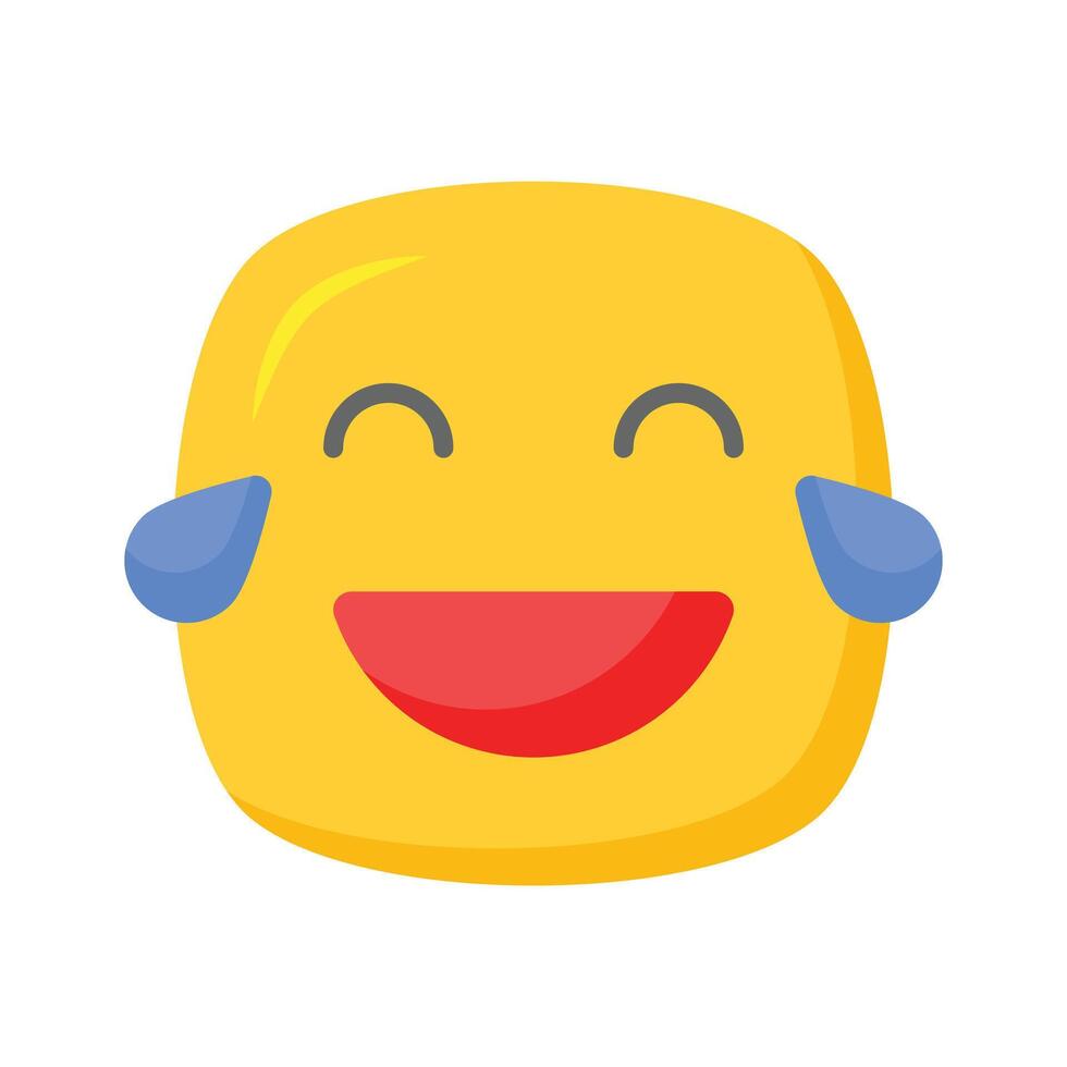 An edible icon of laughing emoji, easy to use and download vector