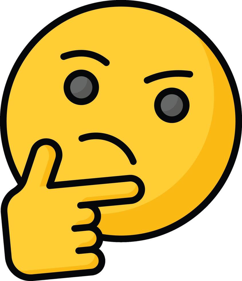 Well designed thinking emoji icon design, ready to use premium vector