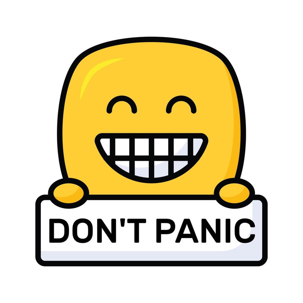 Dont panic emoji design, customizable flat style vector