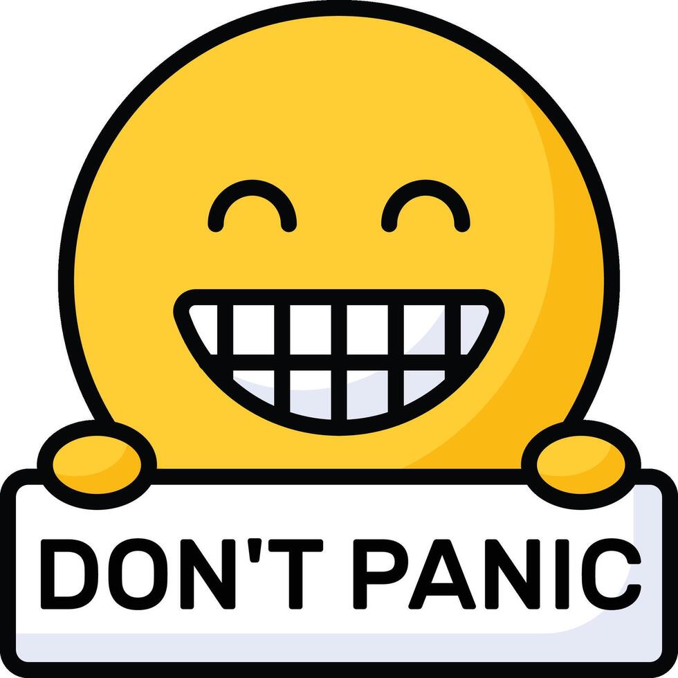 Dont panic emoji design, customizable flat style vector