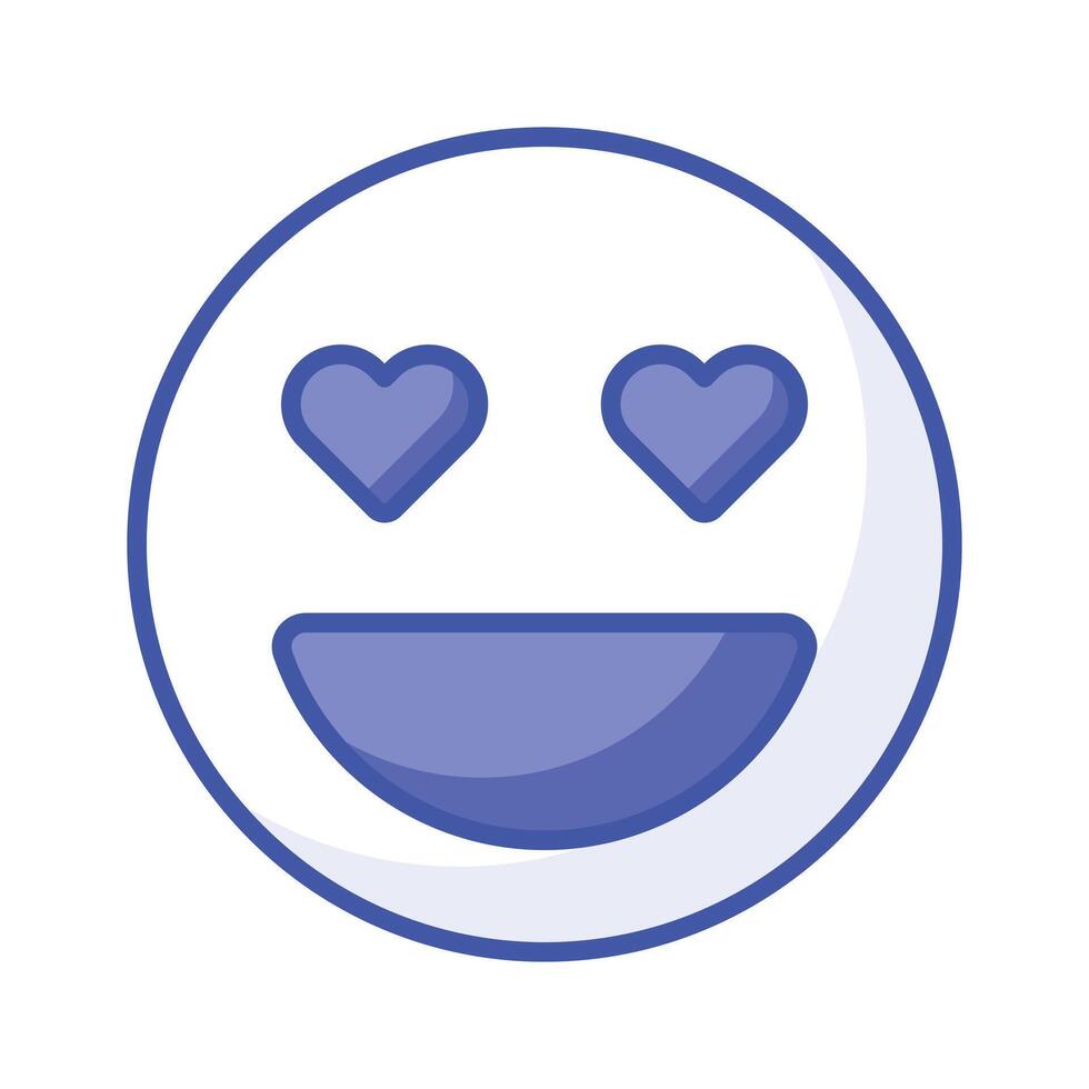 Happy face with heart symbols on eyes, concept icon of in love emoji vector