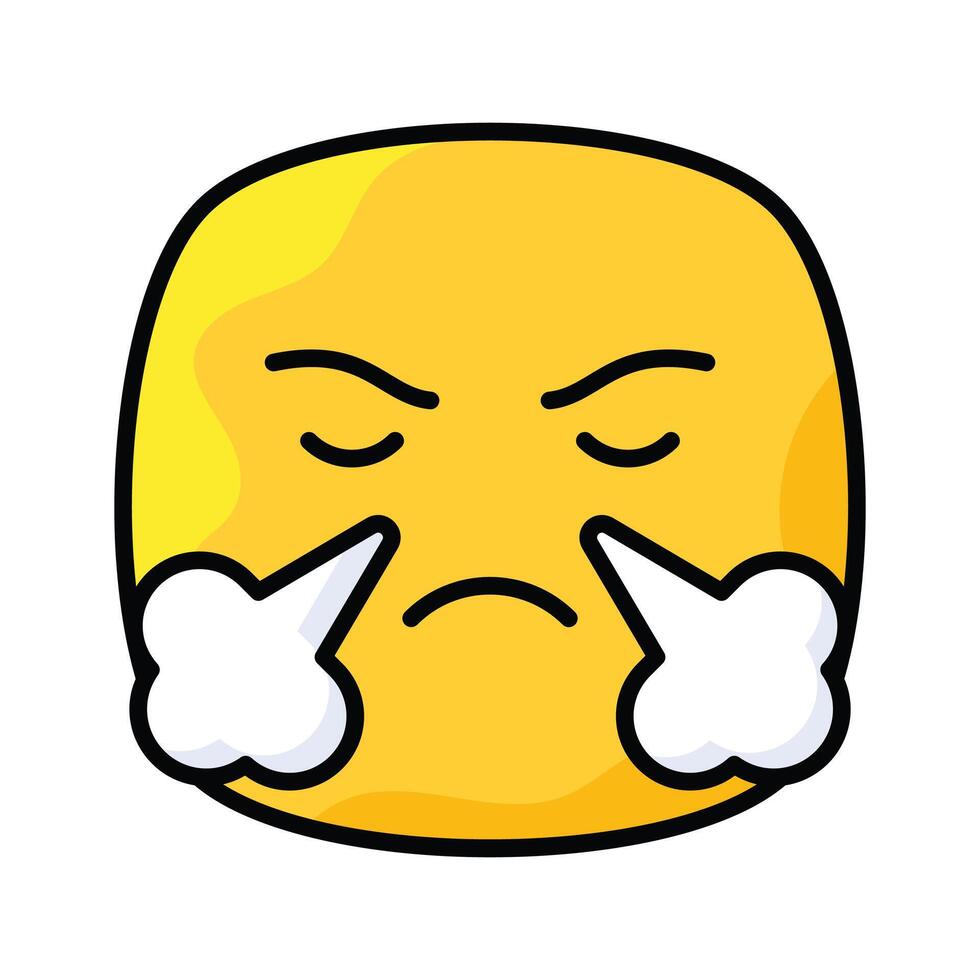 Have a look at this creative icon of frustrated emoji, trendy style vector