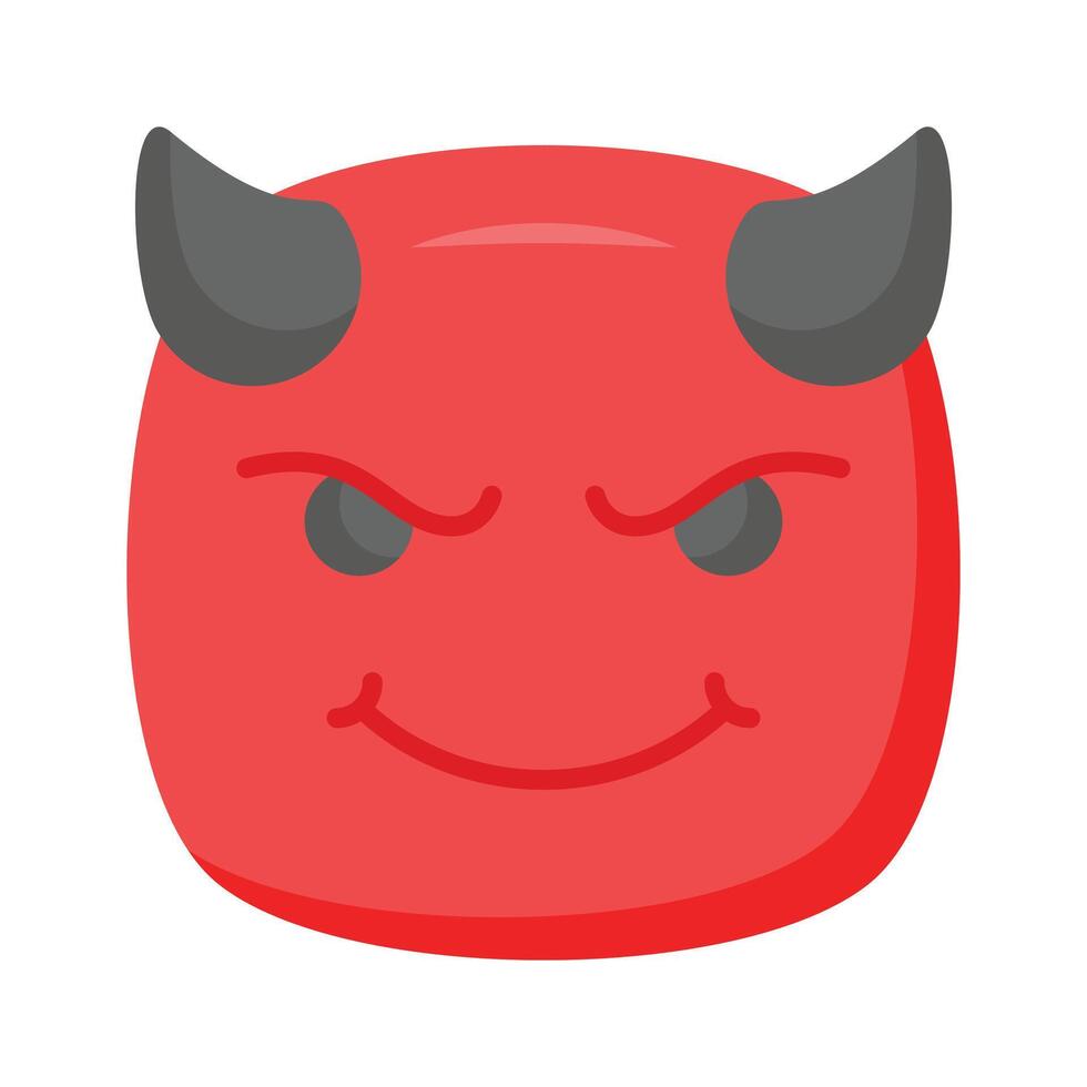 de miedo diablo con cuernos, personalizable emoji icono en de moda estilo vector