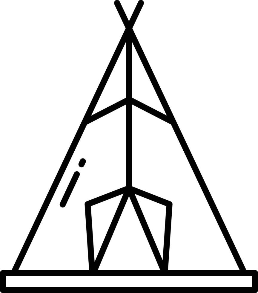 Tent outline illustration vector