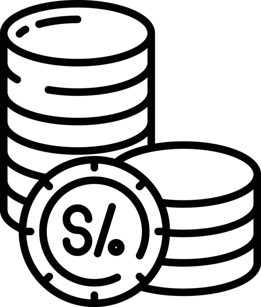 Peru coin outline illustration vector