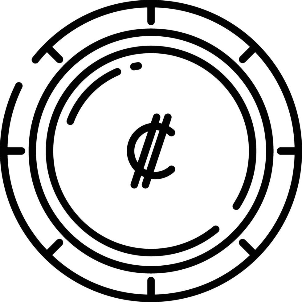 Colon coin outline illustration vector