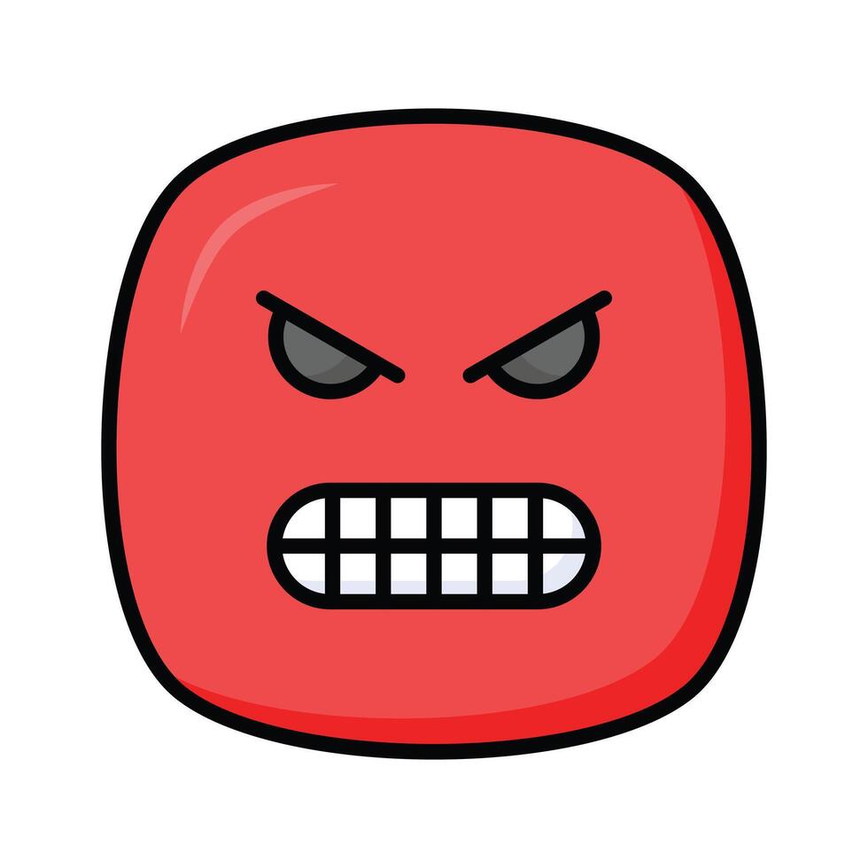 Hate emoji design in trendy style, ready to use icon vector