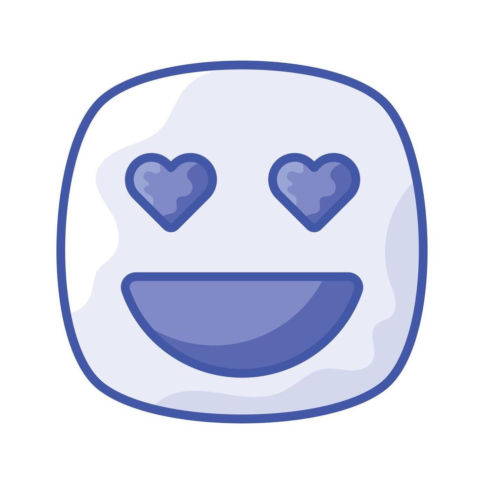 Happy face with heart symbols on eyes, concept icon of in love emoji vector