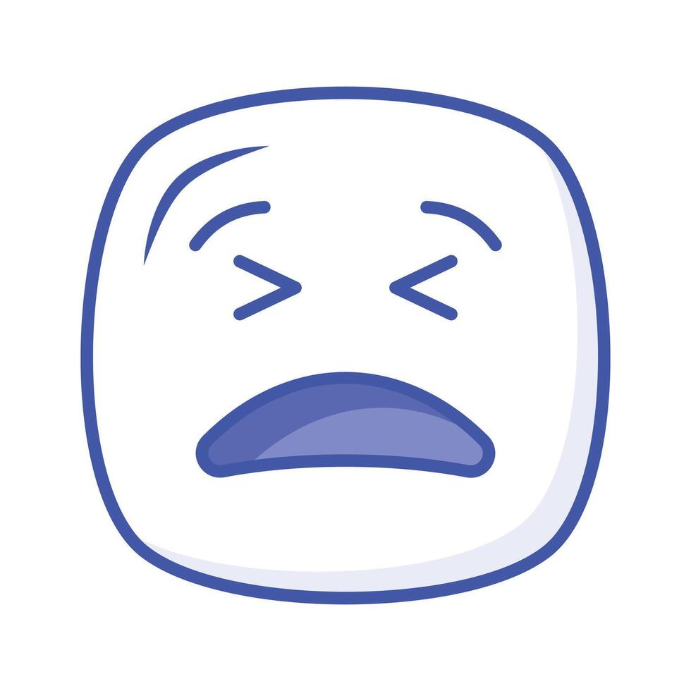 doloroso expresión, de moda icono de dolor emojis, editable vector