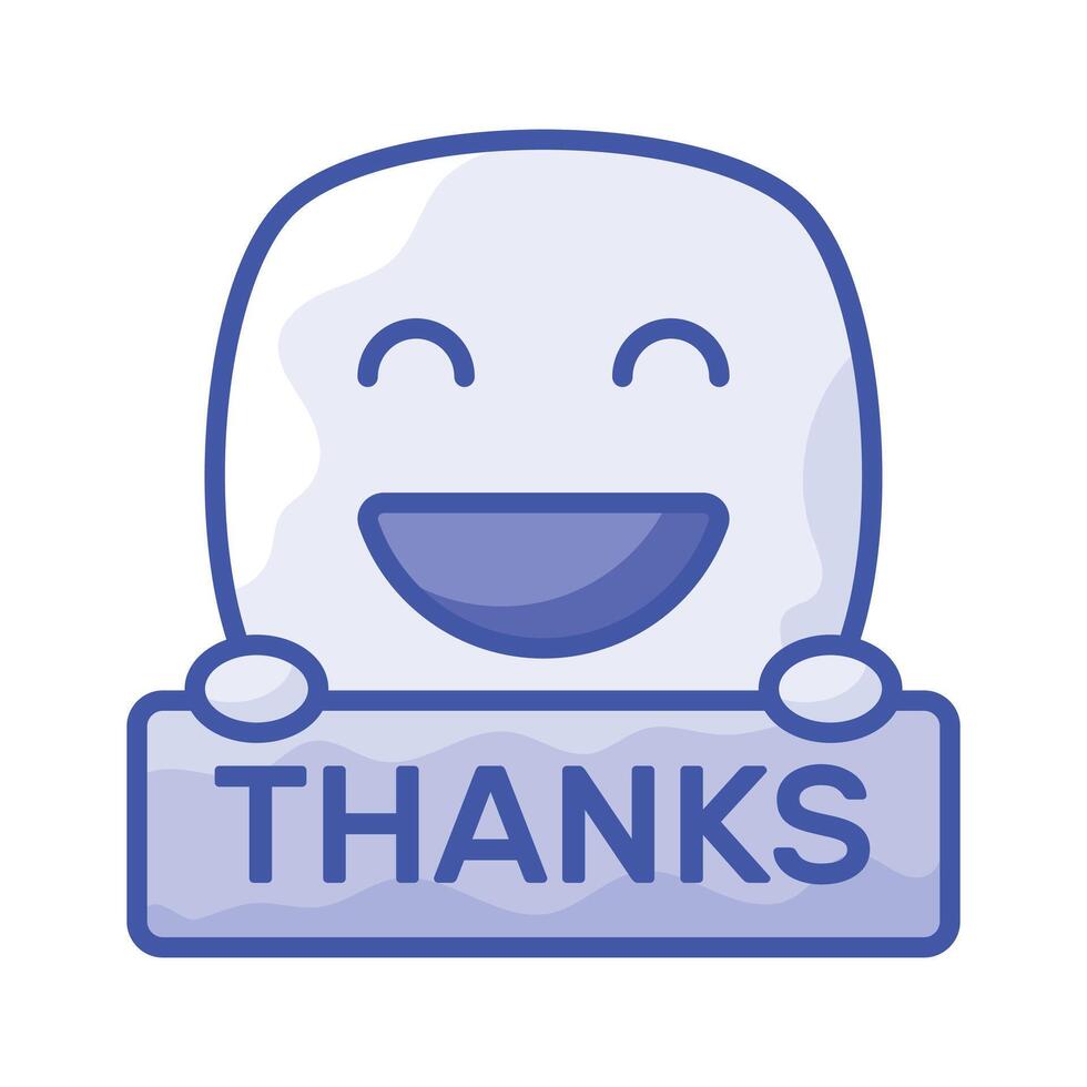 Grab this carefully crafted icon of thanks emoji, ready for premium use vector