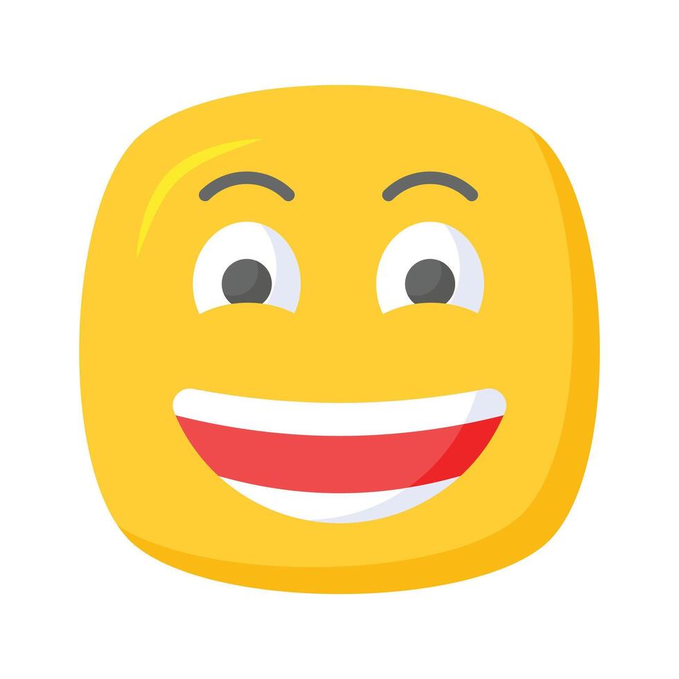 Enthusiastic emoji icon, happy face design vector