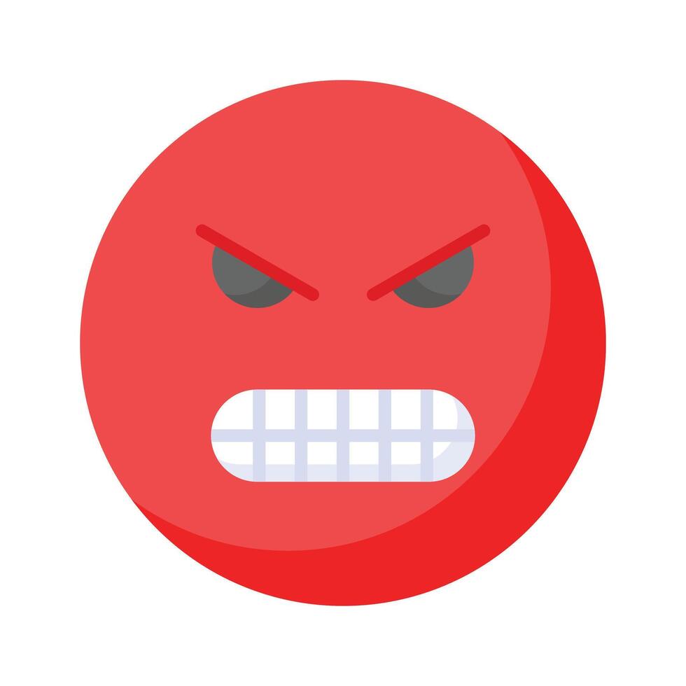 Hate emoji design in trendy style, ready to use icon vector
