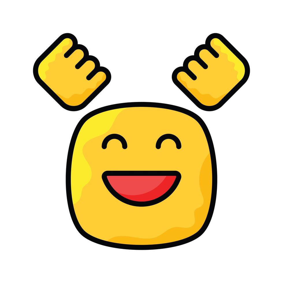 Enthusiastic emoji icon, happy face design vector