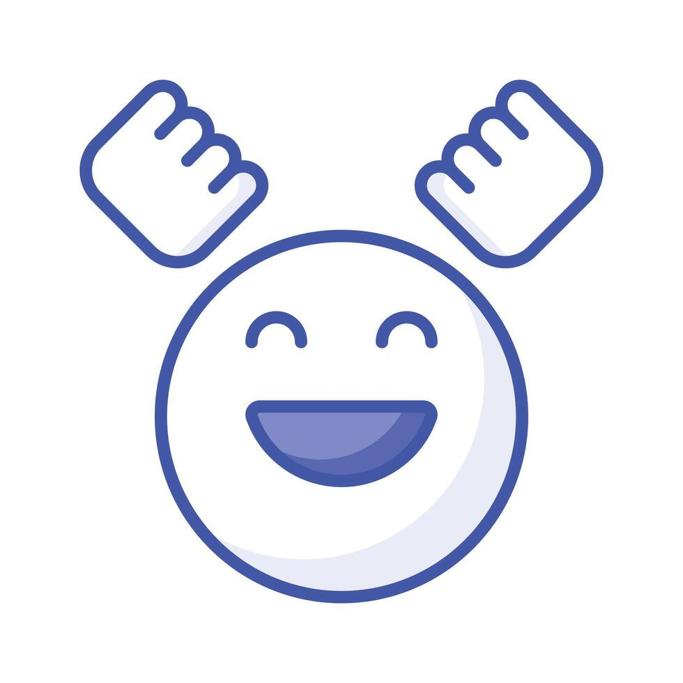 Enthusiastic emoji icon, happy face design vector