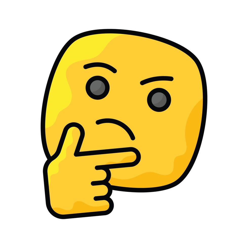 Well designed thinking emoji icon design, ready to use premium vector