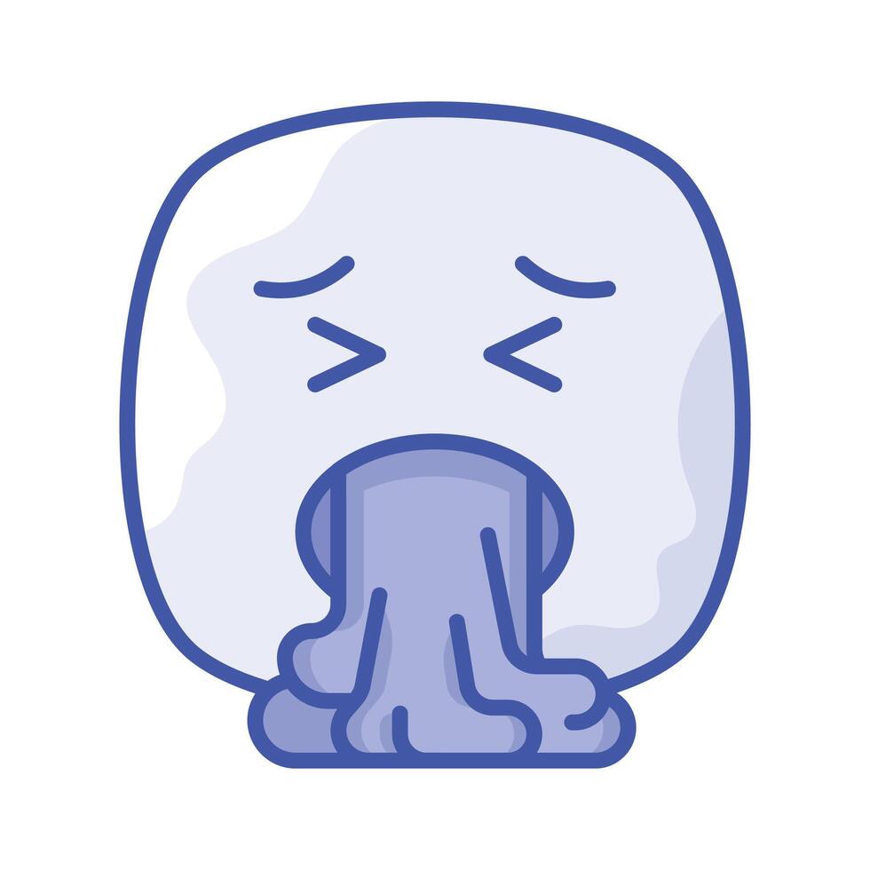 Get your hands on this trendy vomiting emoji icon design vector