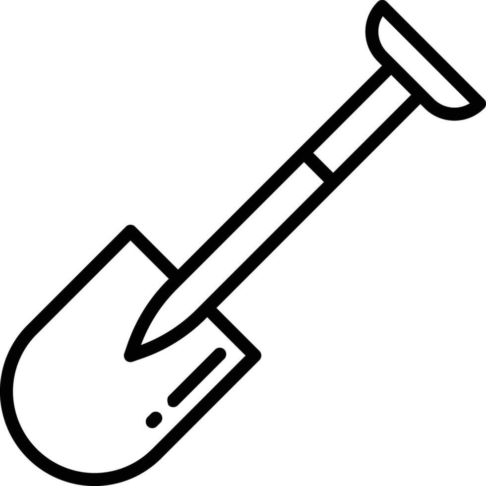 Shovel outline illustration vector
