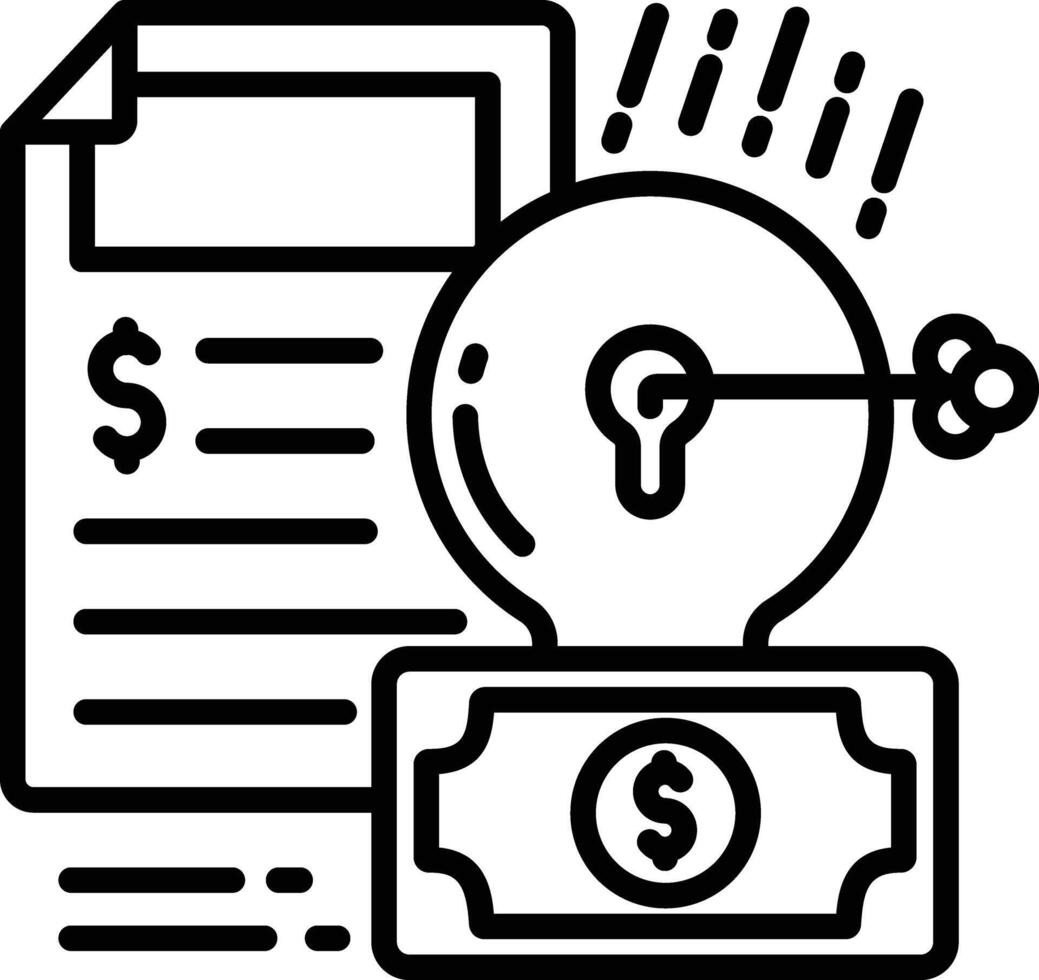 Intellectual Property outline illustration vector