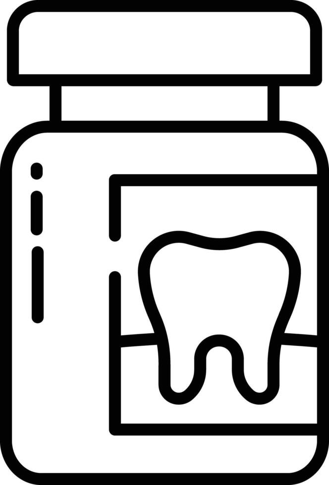 Dental powder outline illustration vector