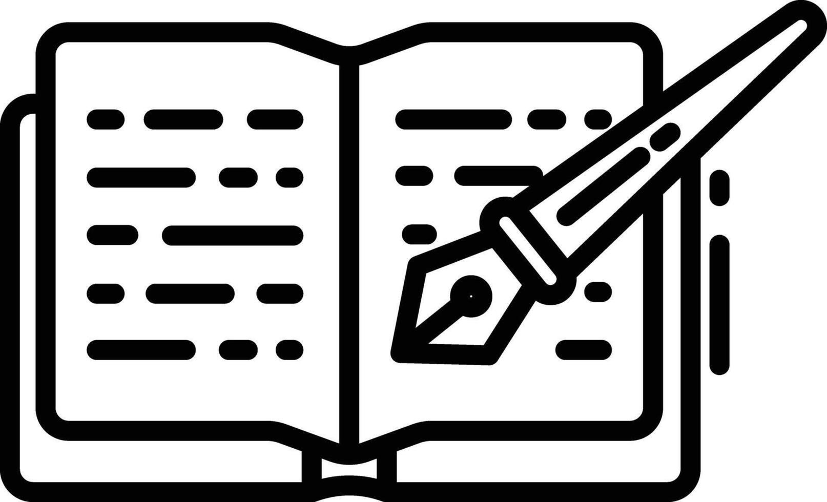 Open book outline illustration vector
