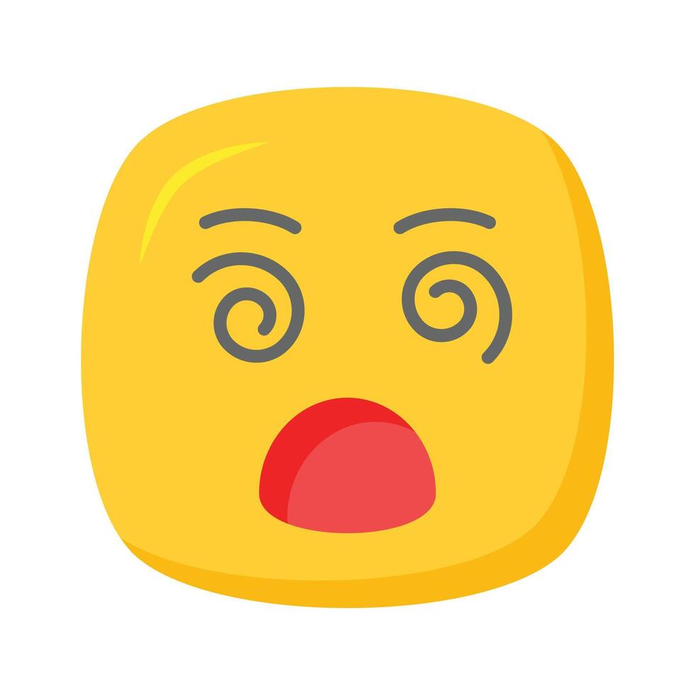 Dizzy emoji icon, dizziness expression design vector