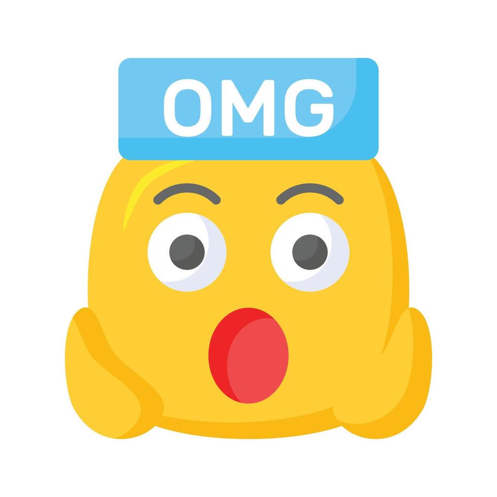 Oh My God expression emoji design, editable vector