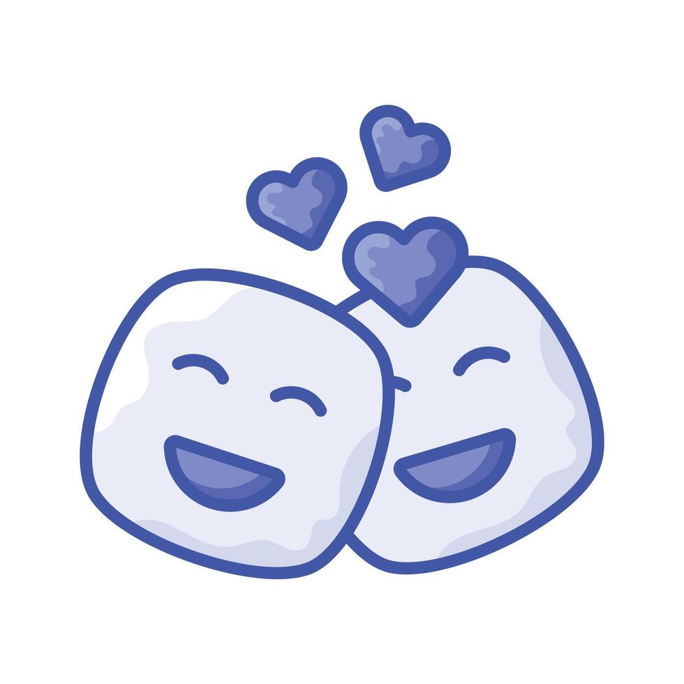 Romantic couple emoji design, ready for premium use vector