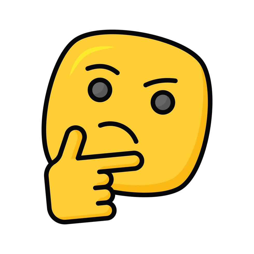 Well designed thinking emoji icon design, ready to use premium vector