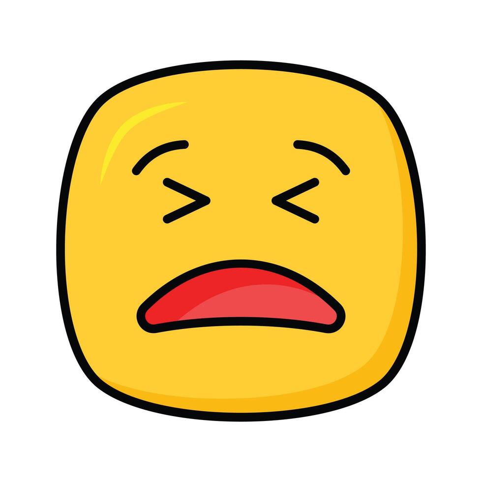 Painful expression, trendy icon of pain emoji, editable vector