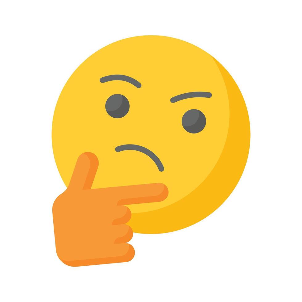 Well designed thinking emoji icon design, ready to use premium vector