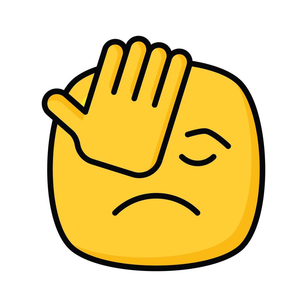 Get this amazing icon of facepalm emoji, sad expressions emoji vector