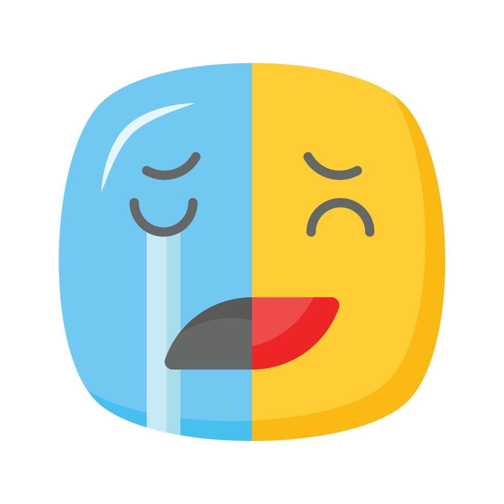 Happy sad feelings emoji icon, ready to use design vector