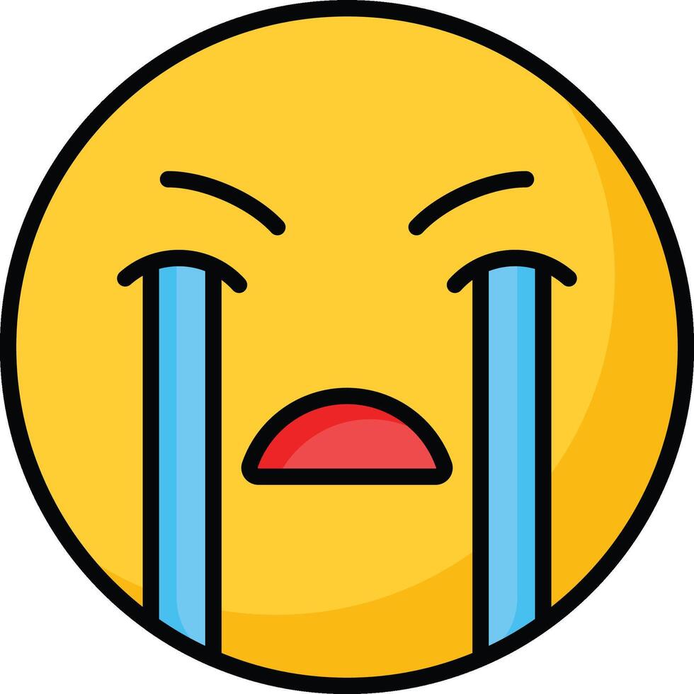 Get this amazing crying emoji design, customizable vector