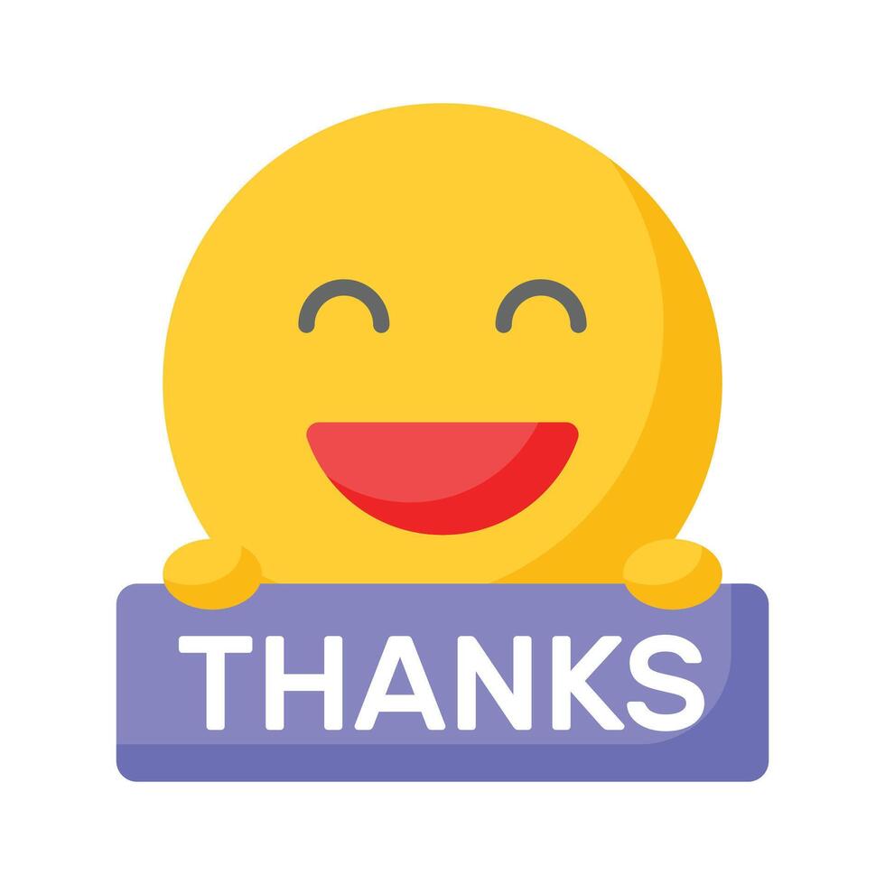 Grab this carefully crafted icon of thanks emoji, ready for premium use vector