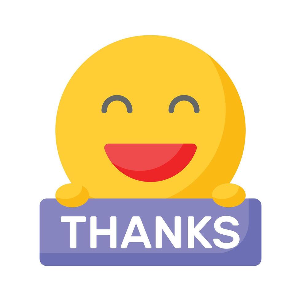 Grab this carefully crafted icon of thanks emoji, ready for premium use vector