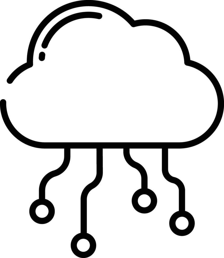 nube informática contorno ilustración vector