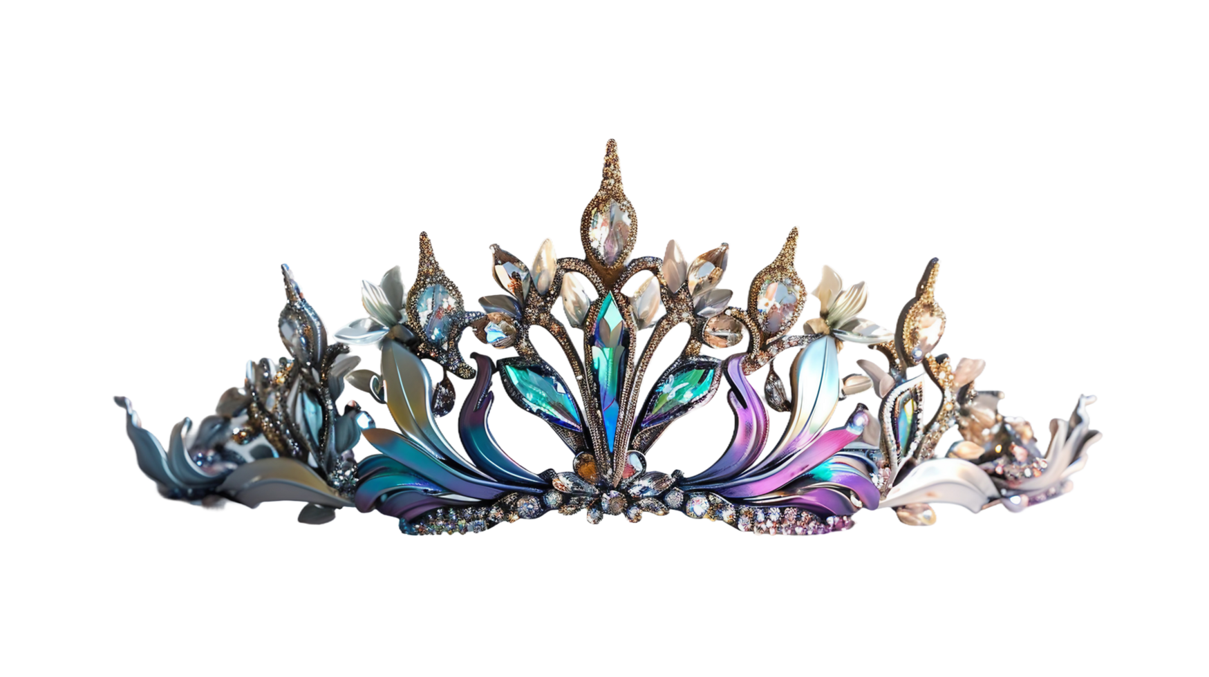 Celestial Mermaid Tiara, on transparent background. Format png