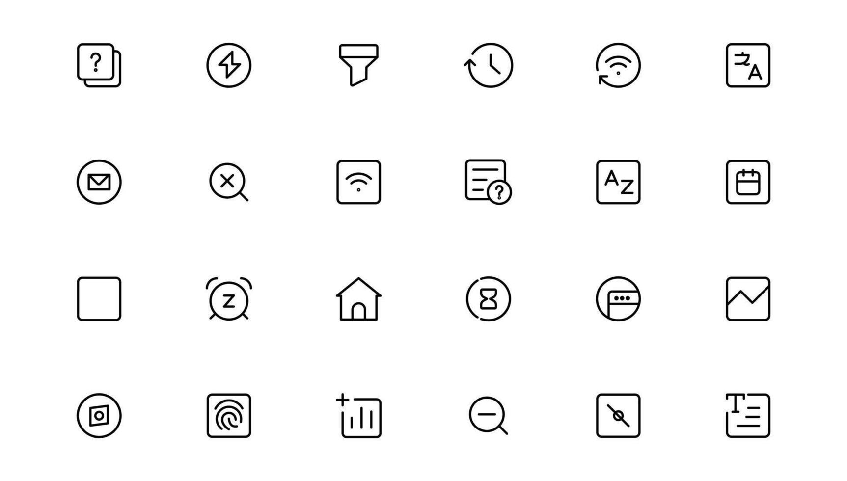 Ui ux icon set, user interface iconset collection.Outline icon. vector