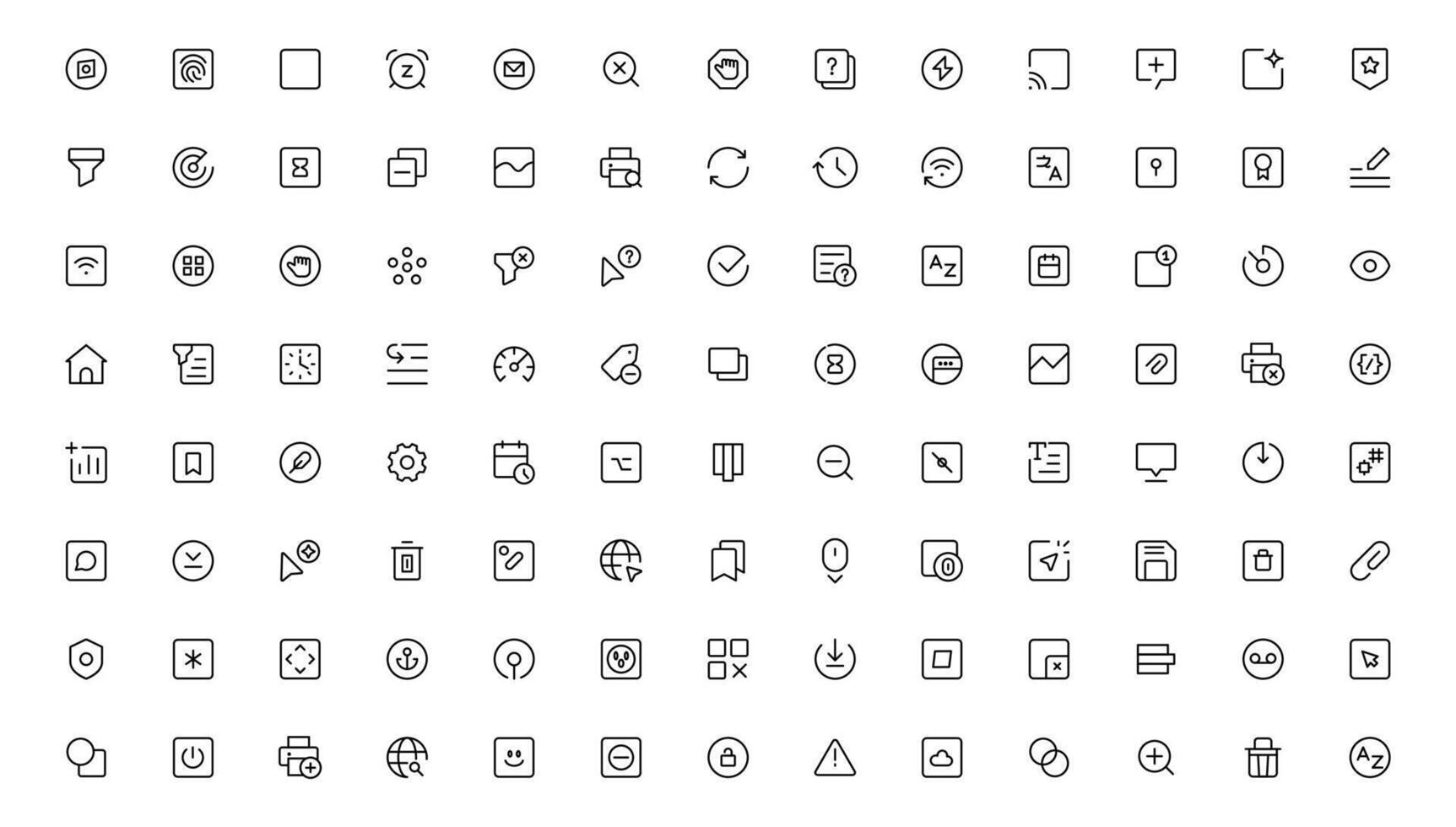 Ui ux icon set, user interface iconset collection.Outline icon. vector