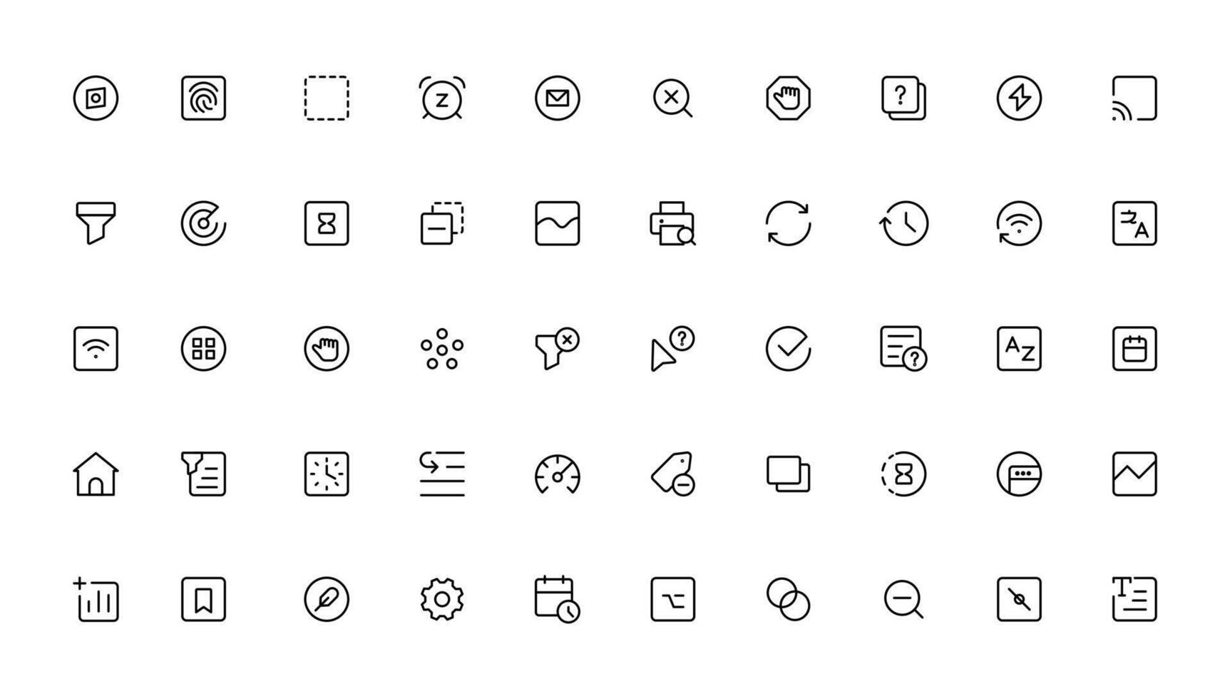 Ui ux icon set, user interface iconset collection.Outline icon. vector