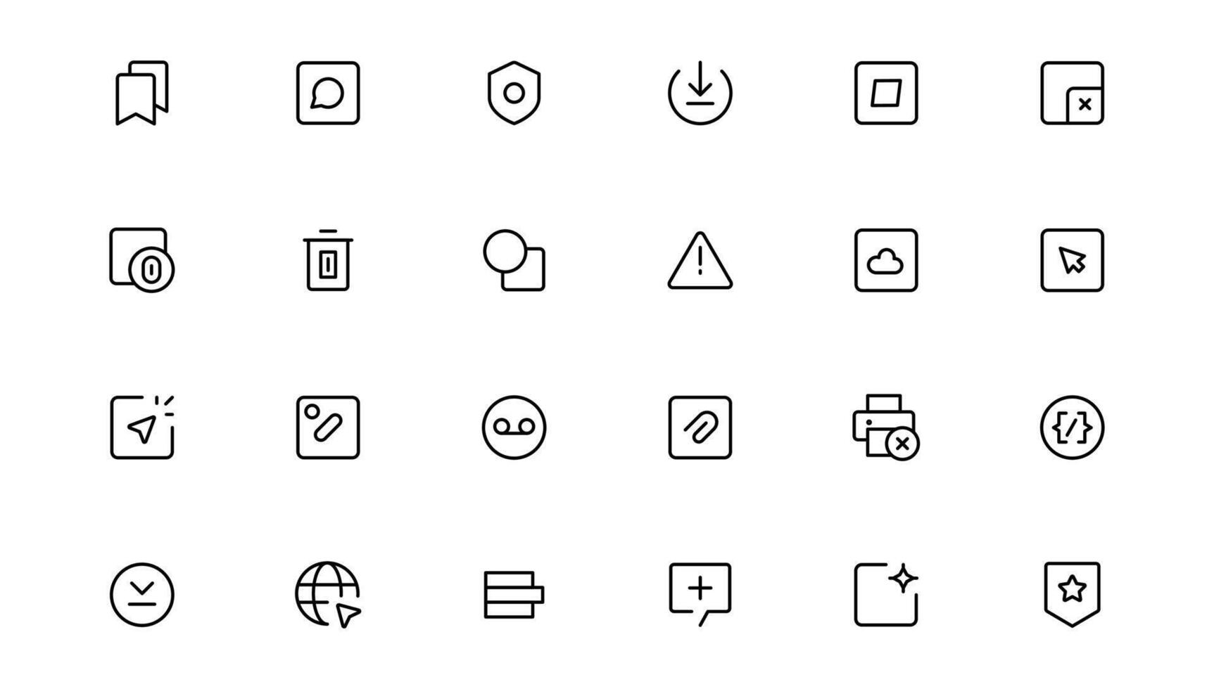 Ui ux icon set, user interface iconset collection.Outline icon. vector