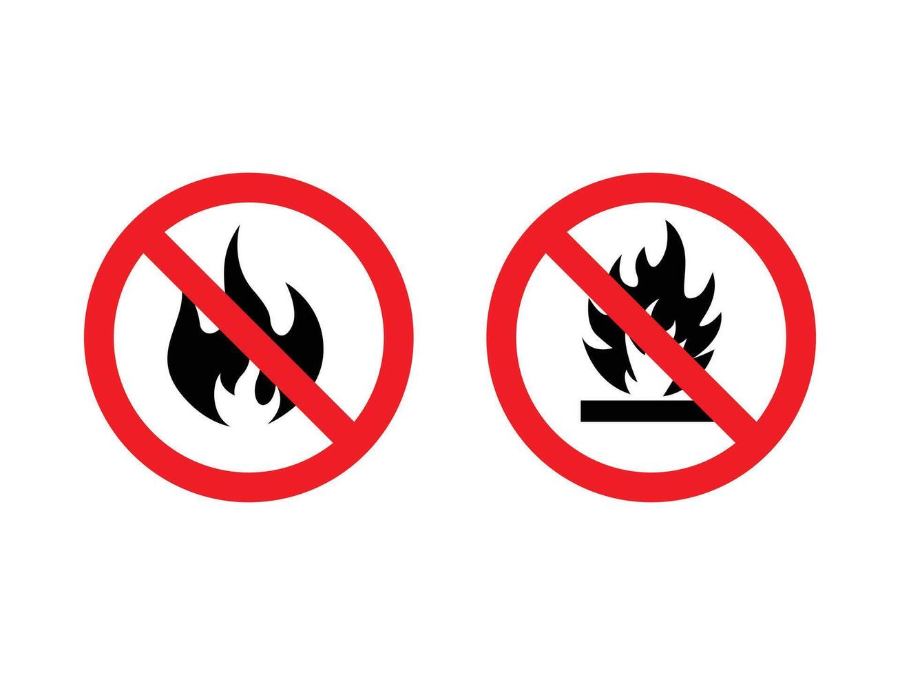 No fire sign. flame icon vector