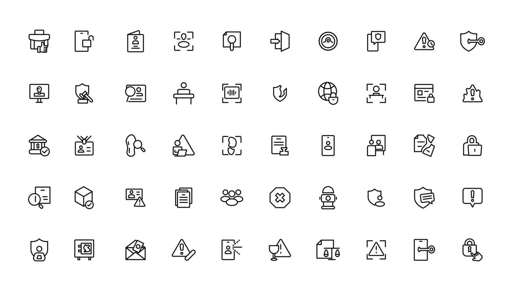 Security line icons set. Cyber lock, unlock, password. Guard, shield, home security system icons. Eye access, electronic check, firewall. Internet protection, laptop password.Outline icon. vector